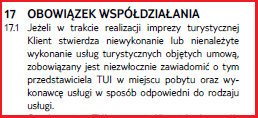 fragment regulaminu biura podróży tui który mówi o tym że klient ma obowiązek współdziałania