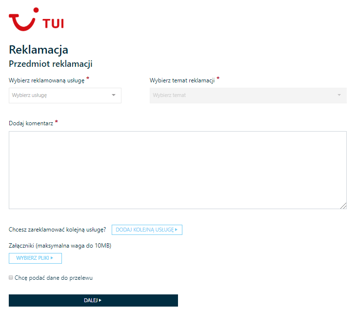 skorzystaj z naszych konsultacji i pomożemy ci prawidłowo wypełnić formularz reklamacyjny tui